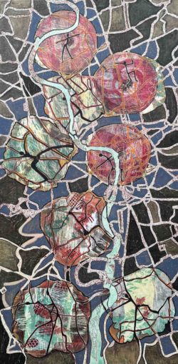 Voyage Xylogravure + acrylique 50 x 100 700 (Londres)